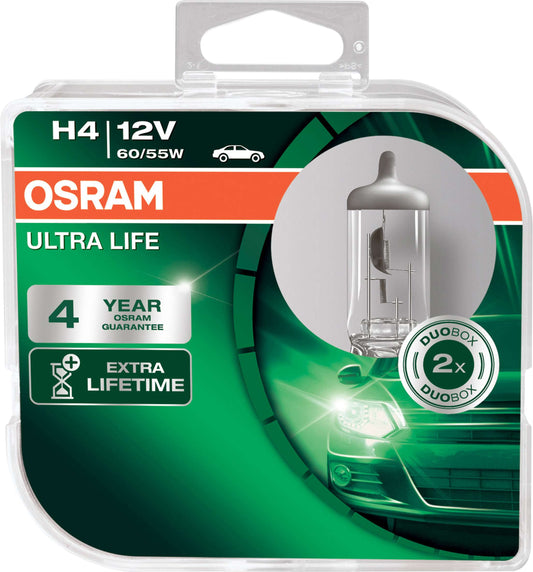 H4 12V 60/55W ultra life halogenlampor 2-pack