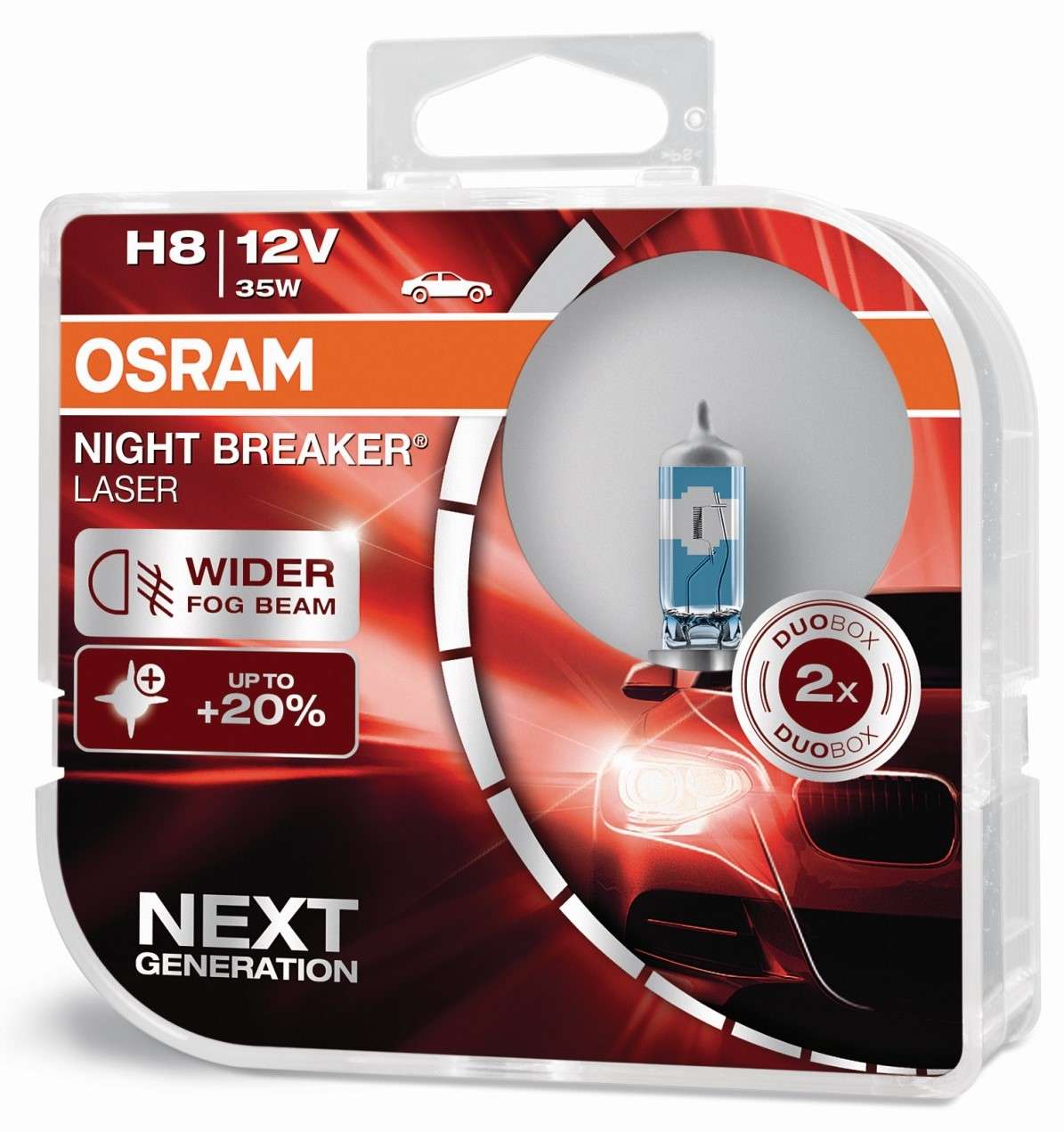 H8 35W NIGHT BREAKER® LASER +150 % 2-pack