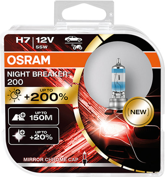 H7 12V night breaker 200 halogenlampor 2-pack