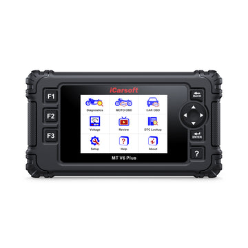 iCarsoft MT V6 Plus Felkodsläsare Diagnosverktyg för Motorcykel – Full Systemdiagnostik för 21 Märken med OBD2 & Servicefunktioner