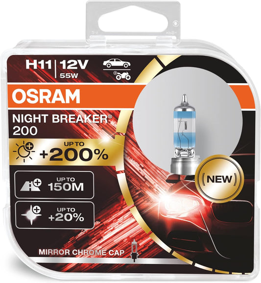 H11 12V night breaker 200 halogenlampor 2-pack