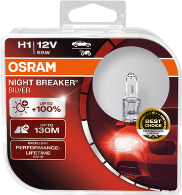 H1 12V 55W NIGHT BREAKER® SILVER 2-pack